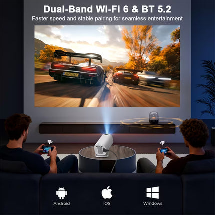 Mini Projector with WiFi 6 and BT 5.2