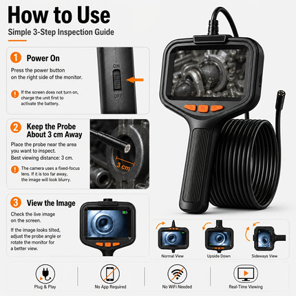 4.3-Inch Screen Endoscope Camera view 6