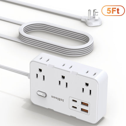10-in-1 Multi-Function Flat Plug Surge Protector Power Strip view 1
