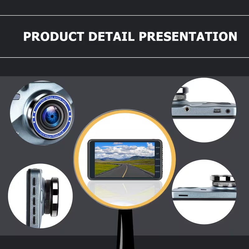 1080P HD Front and Cabin Dual-Camera Dash Cam