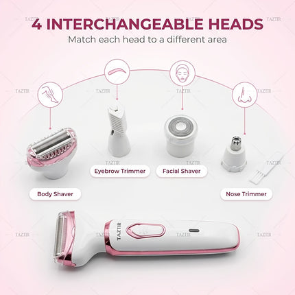 4-in-1 Electric Razor for Women Pink view 6