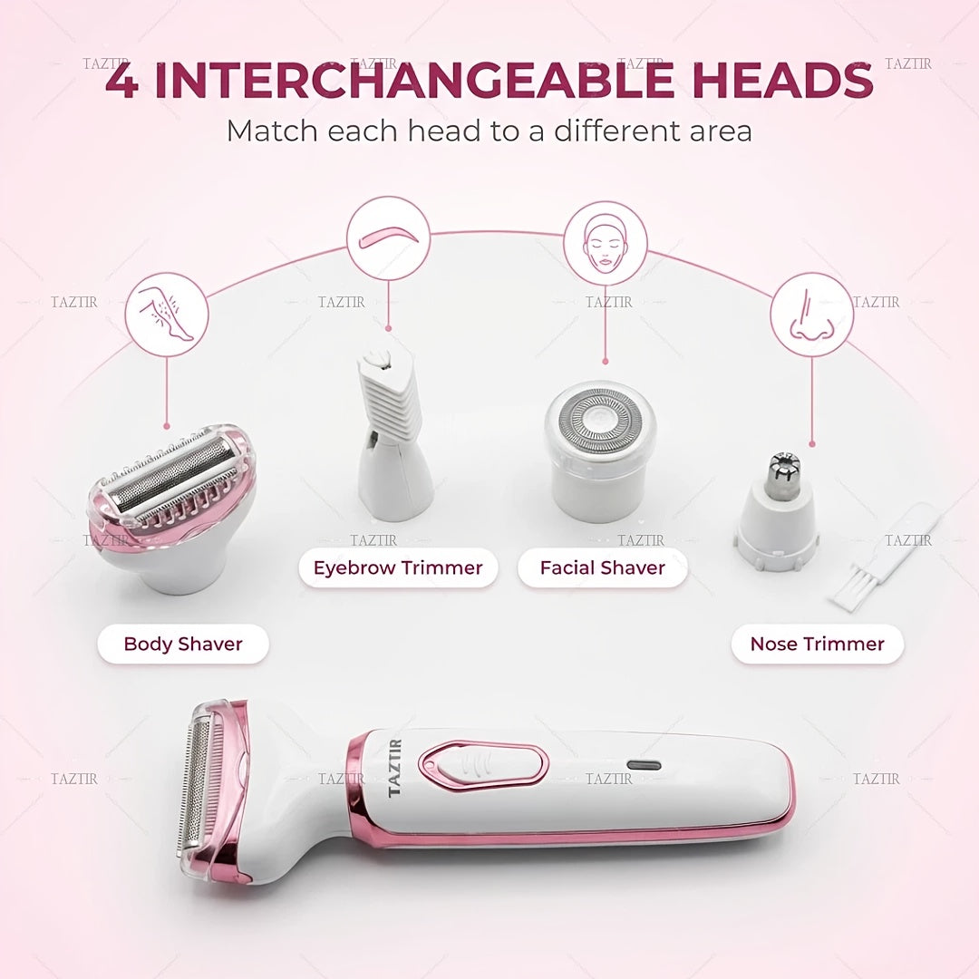 4-in-1 Electric Razor for Women Pink view 6