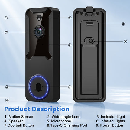 Smart Wireless Doorbell Camera System view 5
