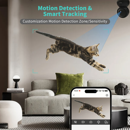 2K 4MP 360 Panoramic WiFi Security Camera White view 6