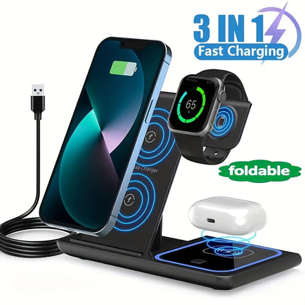 3-in-1 Wireless Charger Stand Black