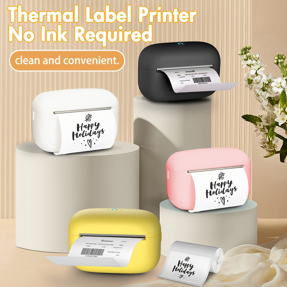 Inkless Portable Thermal Label Printer view 2