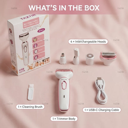 4-in-1 Electric Razor for Women Pink view 8