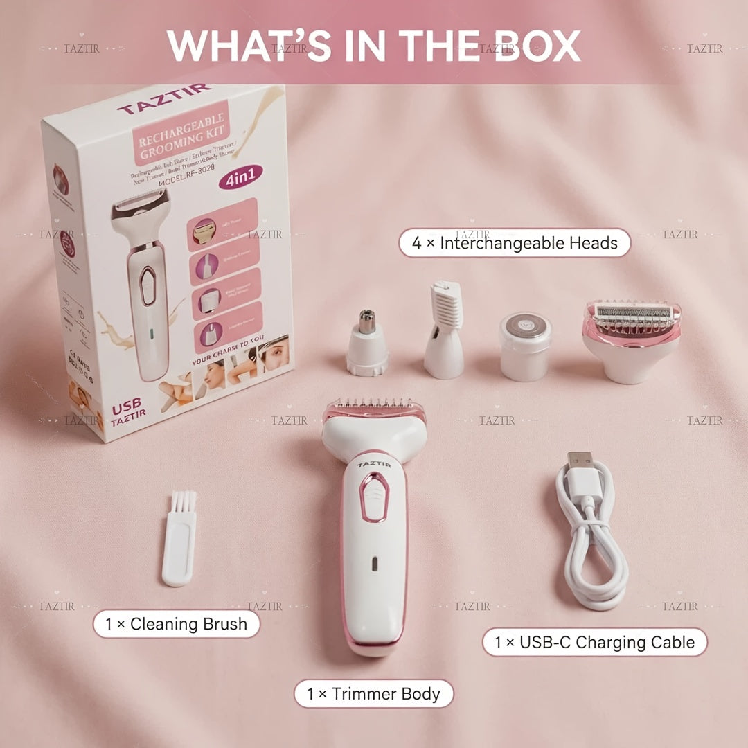 4-in-1 Electric Razor for Women Pink view 8