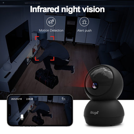 2K 4MP 360 Panoramic WiFi Security Camera White view 9
