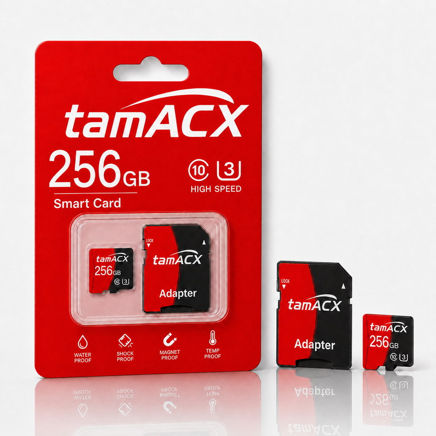 tamACX 256GB Memory Card — High-Speed, Universal Compatibility for Smartphones, Cameras, Dash Cams, Drones & More | 4K Video Ready | Durable & Reliable Storage Solution