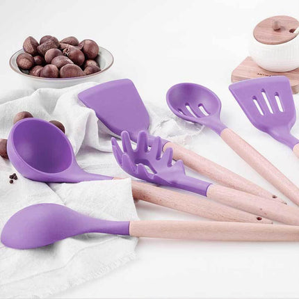 Kitchen Silicone Cookware Set 12 Piece Non-Stick Heat Resistant BPA-Free