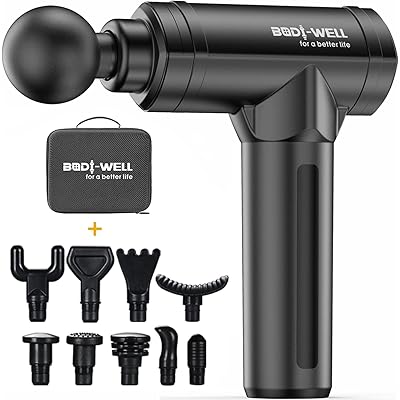 Bodi-well Muscle Massage Gun Deep Tissue Back Massager Black