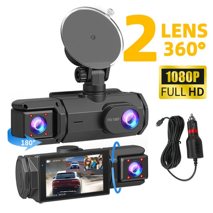 1080P HD front and cabin dual-camera dash cam with 2-inch IPS screen