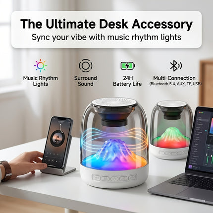 Portable Wireless Bluetooth Speaker LED Lights Type-C view 1