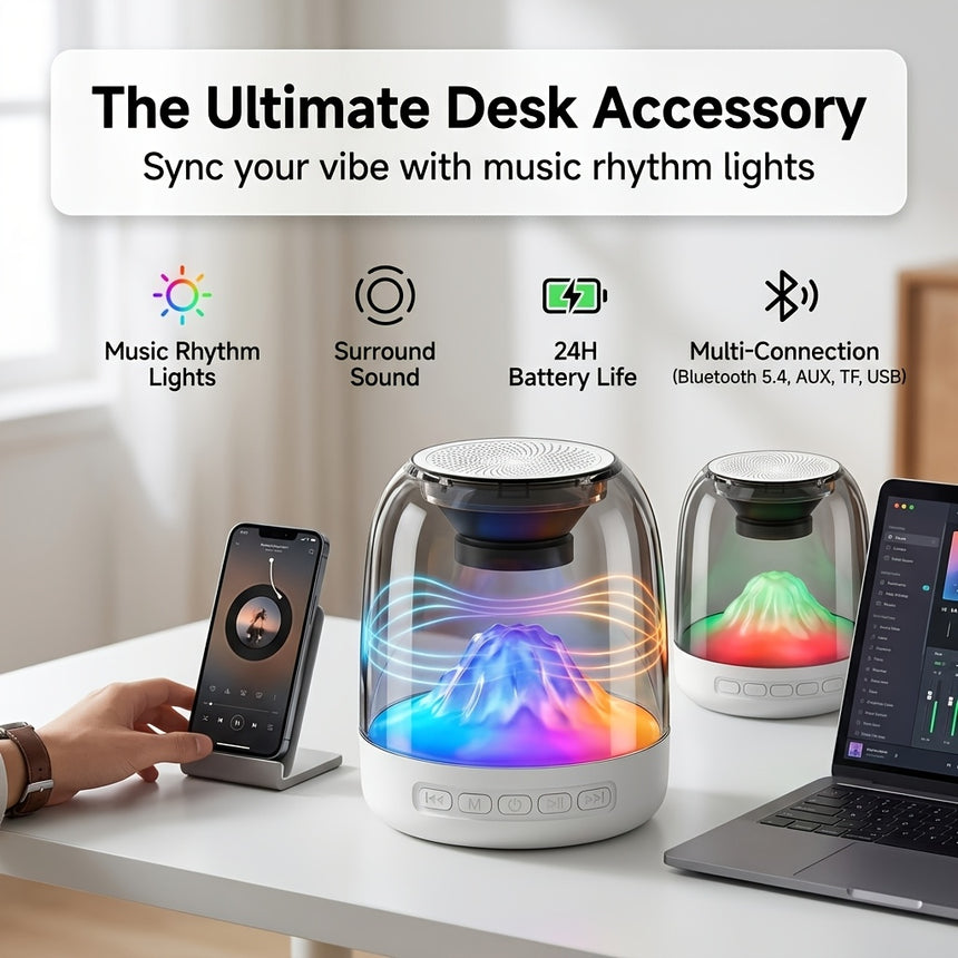 Portable Wireless Bluetooth Speaker LED Lights Type-C view 1