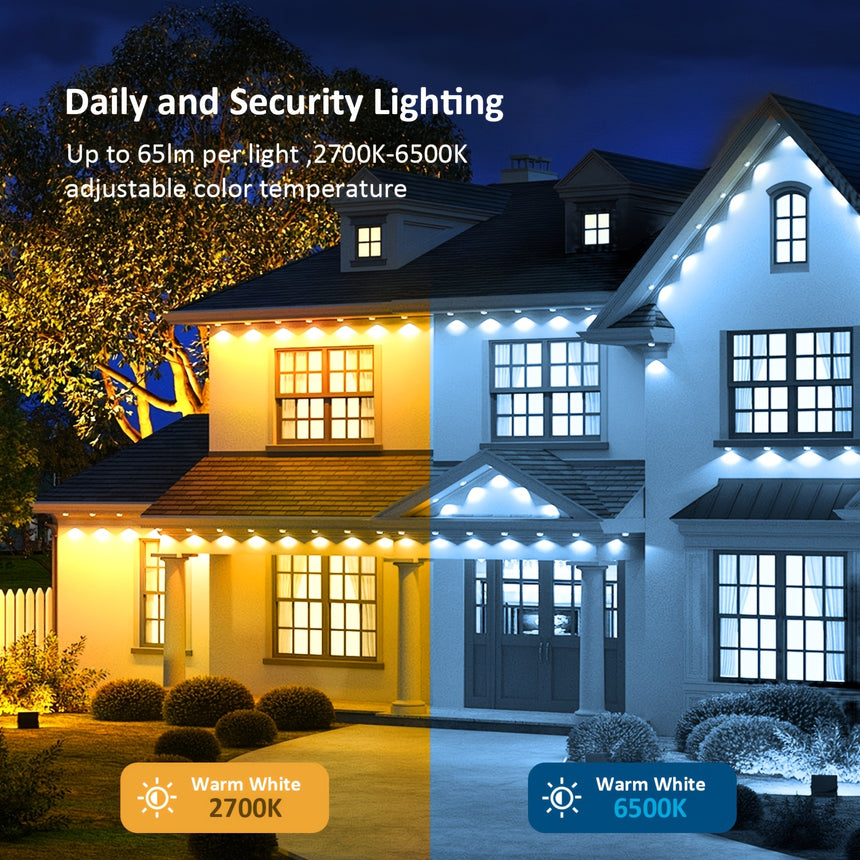 50FT RGB Permanent Outdoor Eaves Lights view 2