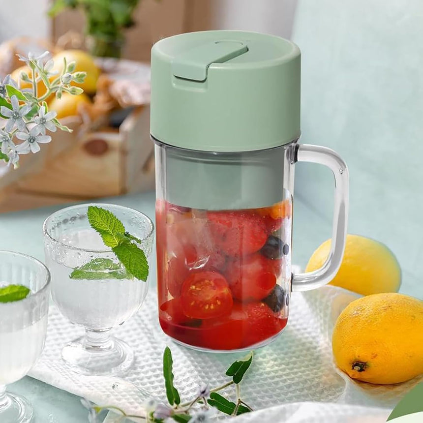 Portable Blender and Juicer Bottle - Mason Juicer Cup with Straw