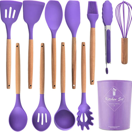 Kitchen Silicone Cookware Set 12 Piece Non-Stick Heat Resistant BPA-Free