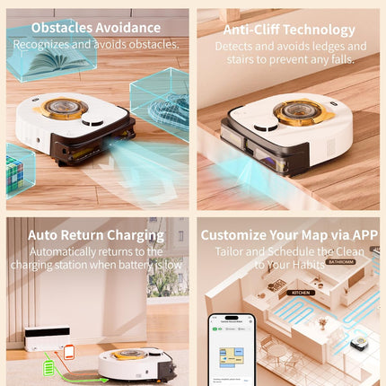 UBPET V10 Robot Vacuum Cleaner – 22,000Pa Ultra-Strong Suction