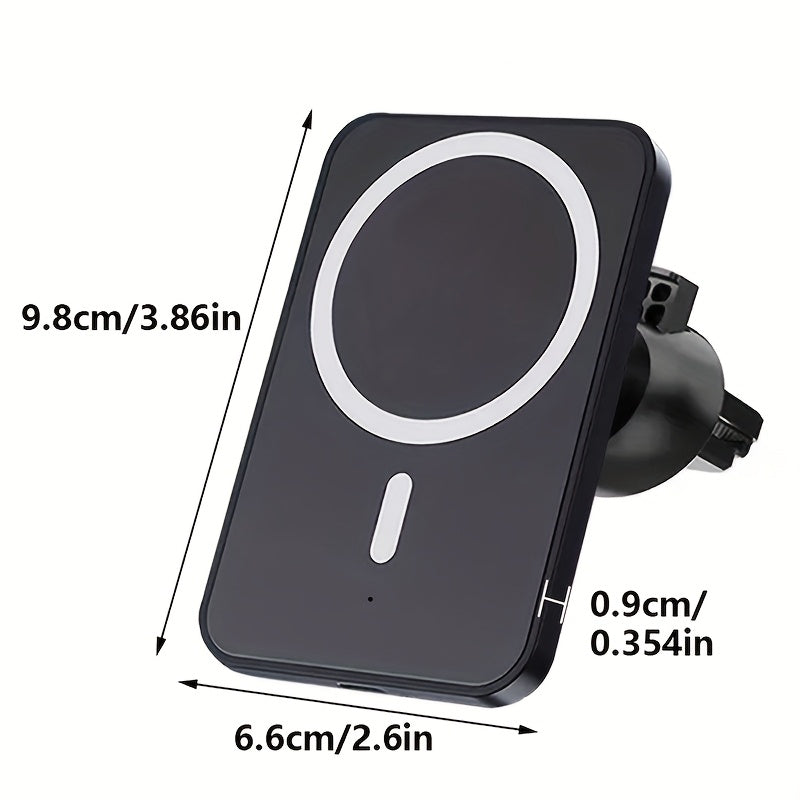 15W Magnetic Car Wireless Charger Black view 2