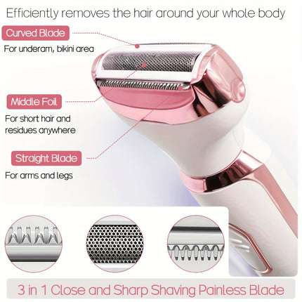 4-in-1 Electric Razor for Women Pink view 3