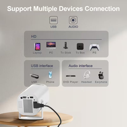 Mini Projector with WiFi 6 and BT 5.2