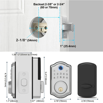 Smart Lock Deadbolt Keyless Entry view 2