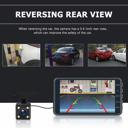 1080P HD Front and Cabin Dual-Camera Dash Cam