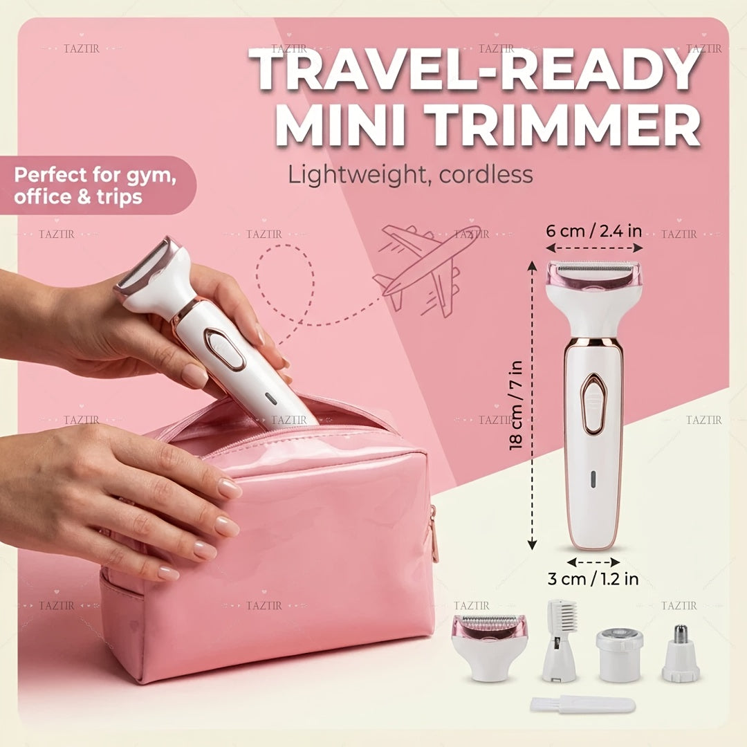 4-in-1 Electric Razor for Women Pink view 4