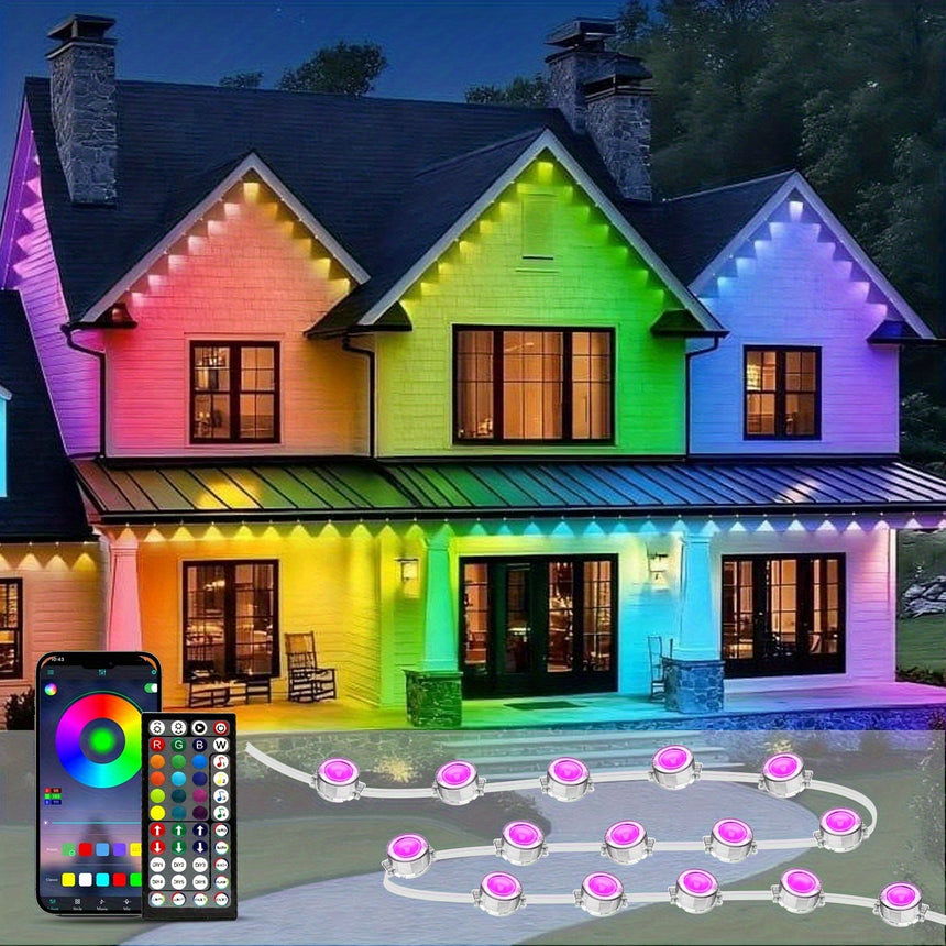 50FT RGB Permanent Outdoor Eaves Lights IP67 Waterproof view 1