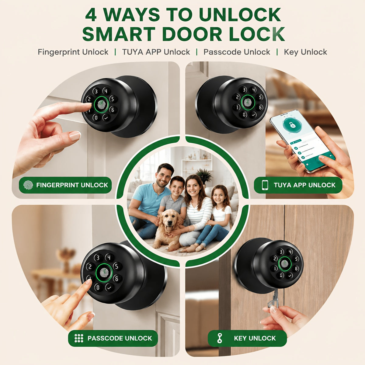 Fingerprint Smart Door Knob view 2