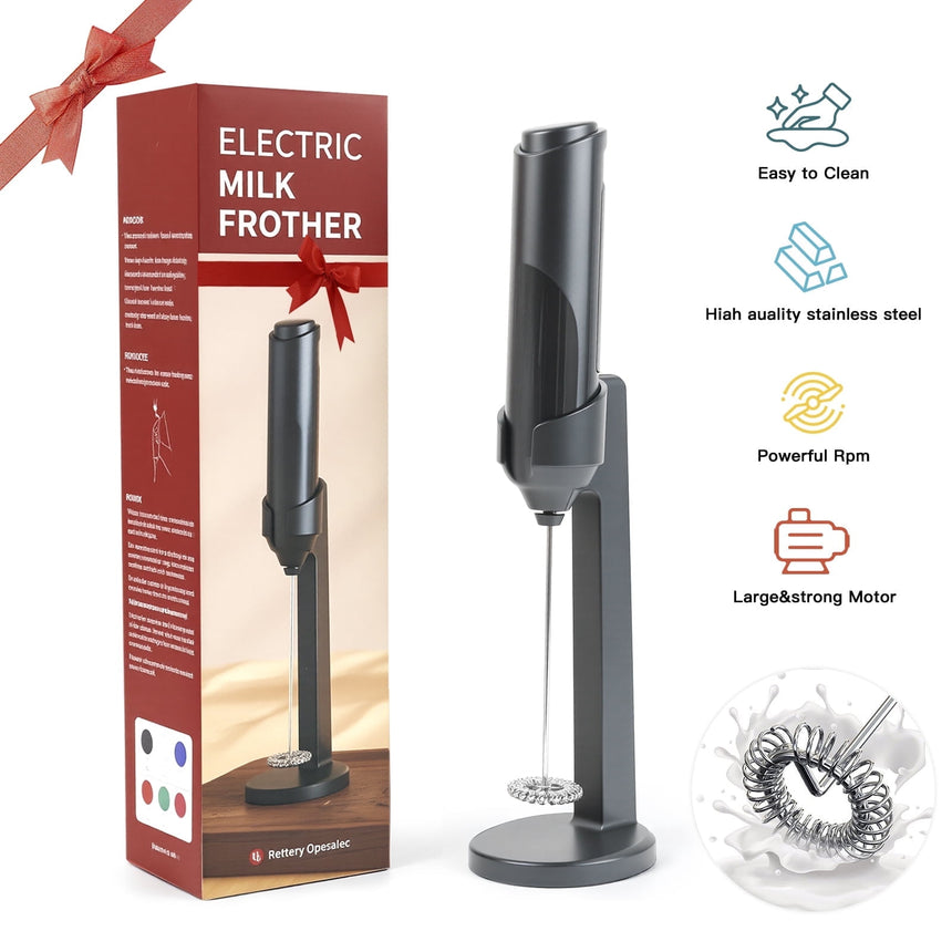 6W Handheld Milk Frother Wand with Stable Stand