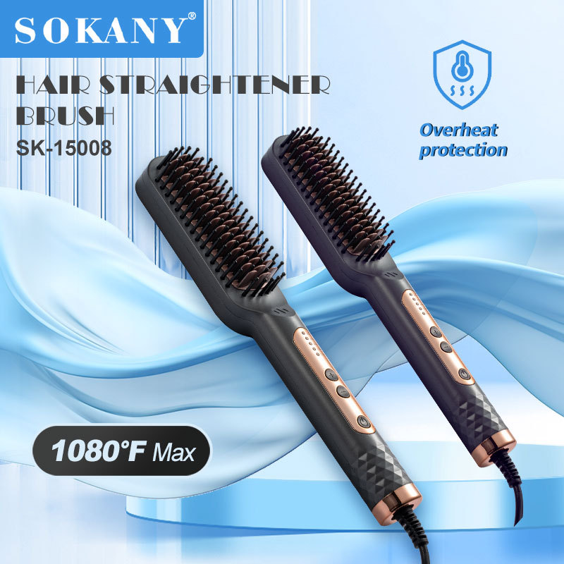 SOKANY Hair Straightener Brush Wide Digital Ceramic Coating