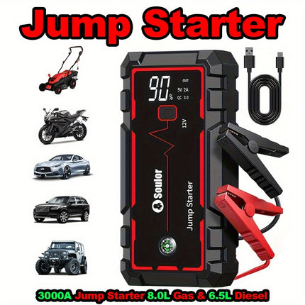 Solar Car Jump Starter 3000A 6000A Multi-Functional view 1