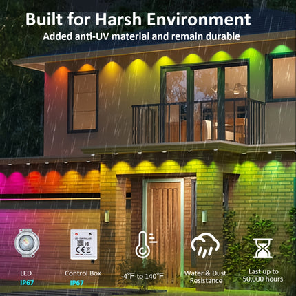 50FT RGB Permanent Outdoor Eaves Lights view 5