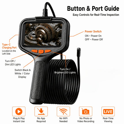 4.3-Inch Screen Endoscope Camera view 4