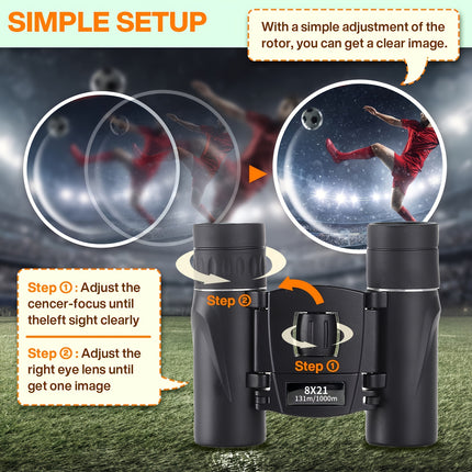8X21 Mini Pocket Binoculars view 7