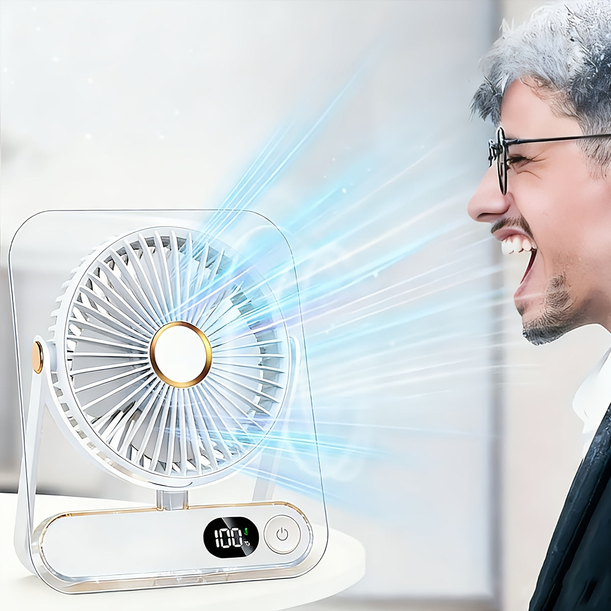 Portable USB Rechargeable Desk Fan view 3