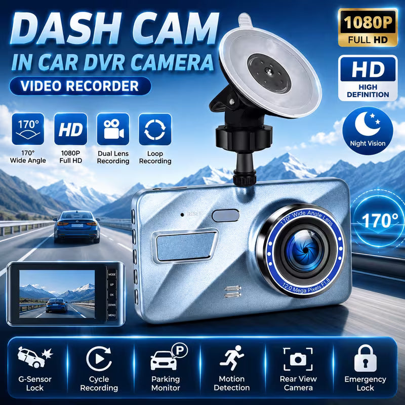 1080P HD Front and Cabin Dual-Camera Dash Cam