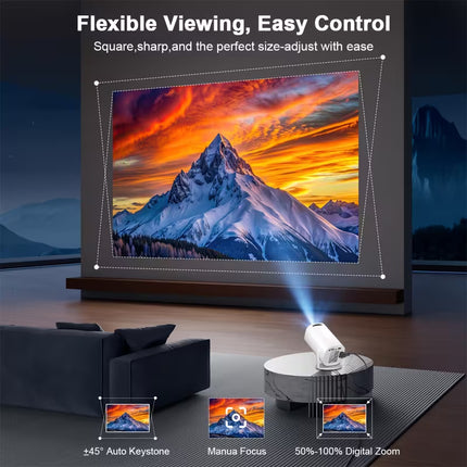 Mini Projector with WiFi 6 and BT 5.2