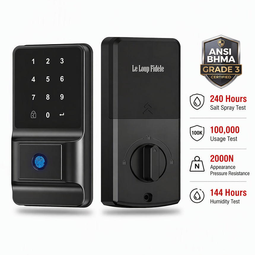 Keyless Smart Door Lock ANSI Grade 3 Fingerprint Touchscreen view 1