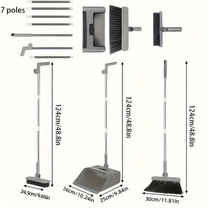 3-in-1 Foldable Broom and Mop Set view 2