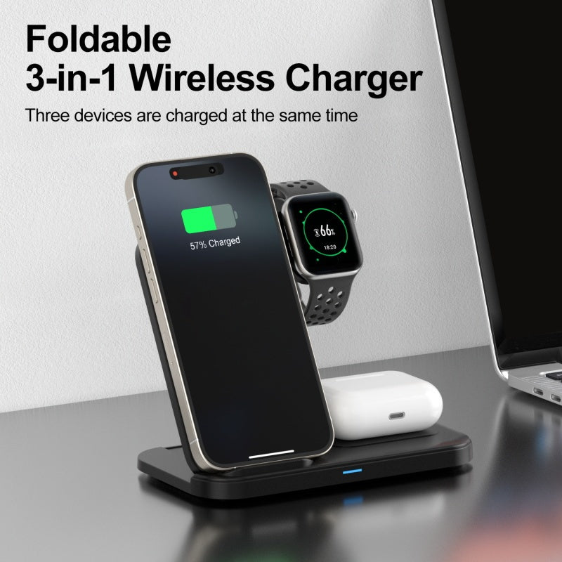 3-in-1 Foldable Wireless Charging Station view 1