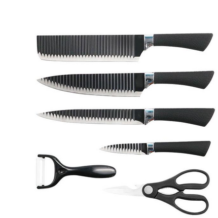 High End 6-Piece Stainless Steel Kitchen Knife Set Non-Stick Coating view 2