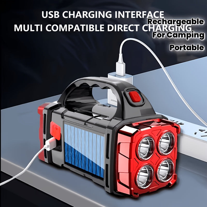 Solar USB Rechargeable LED Lantern Flashlight view 1