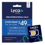 Lyca Mobile 5G/4G $49 Plan Unlimited Talk, Text & Data 40GB High Speed Data Prepaid SIM Card Kit