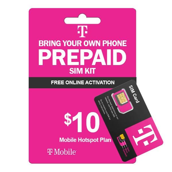 T-Mobile Prepaid $10 2GB of 5G & 4G LTE Data Mobile Internet Sim Starter Kit